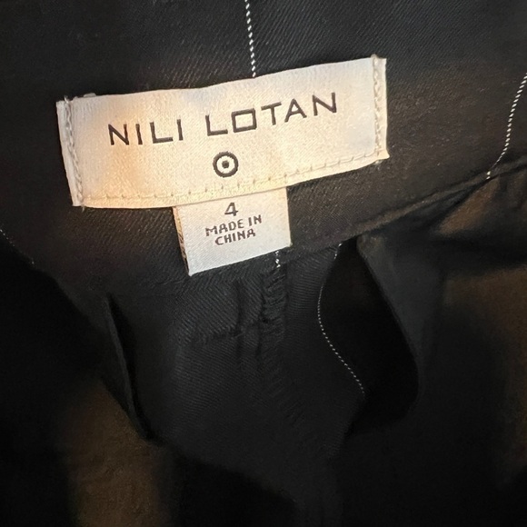 Nili Lotan Target Wide Leg Pinstripe Pants - Picture 4 of 5